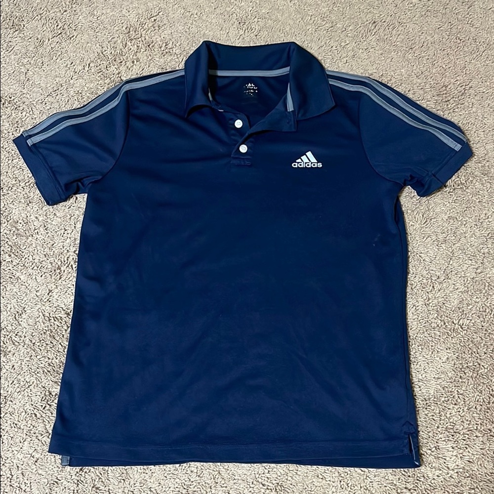 Adidas Blue Polo Shirt Performance Fabric